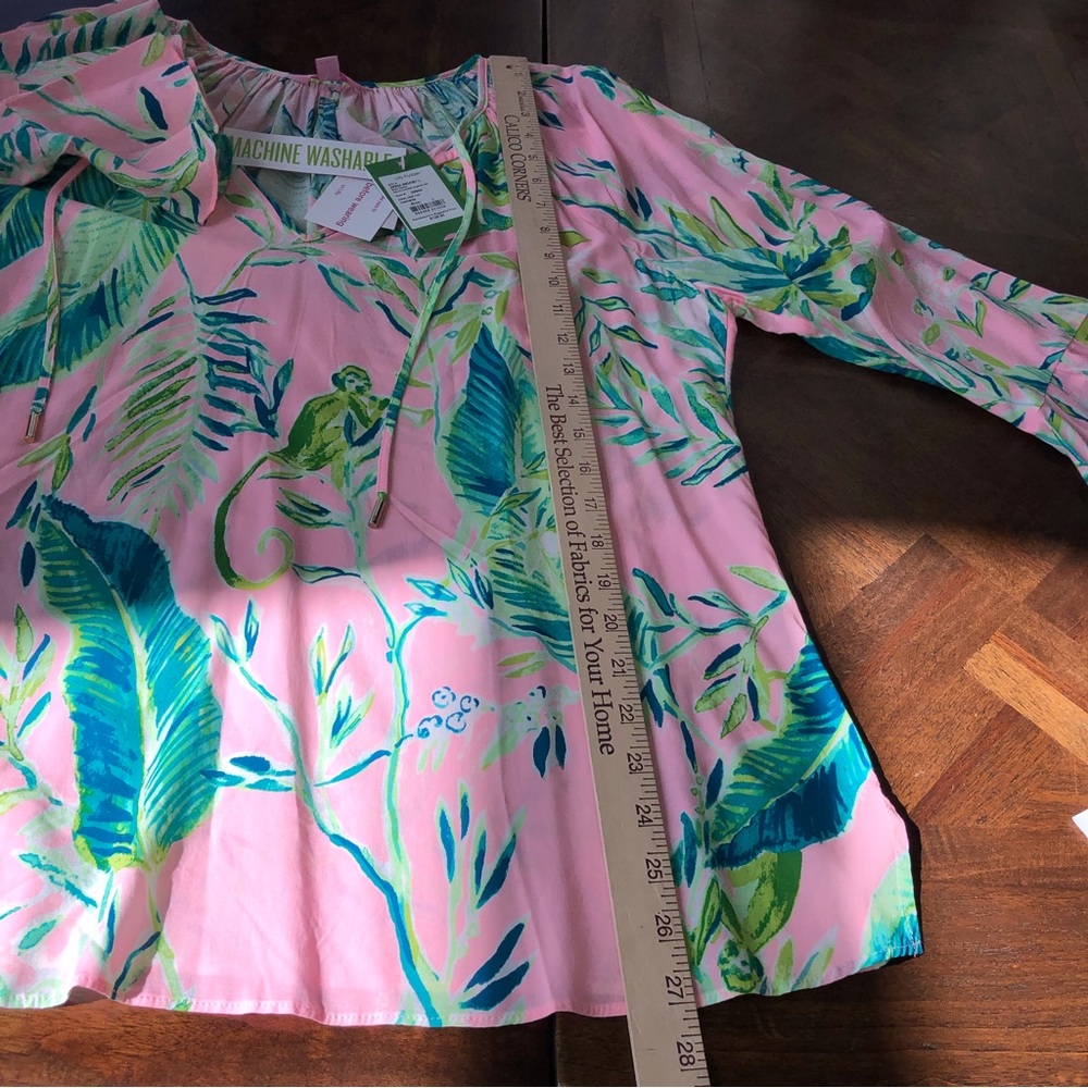 NWT Lilly Pulitzer Willa Flounce Sleeve Top in Chimpoiserie Print New Size L - Picture 12 of 12
